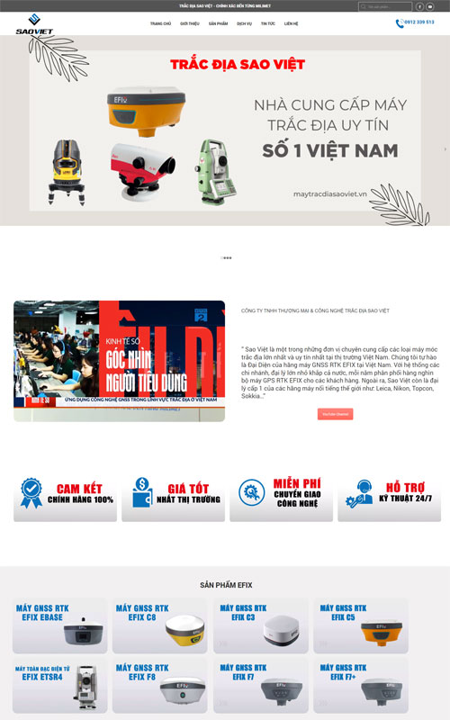 Mẫu thiết kế website bán đồ trắc địa